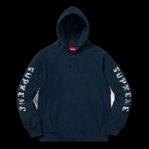 Supreme FW18 Gradient Sleeve Hooded Sweatshirt Navy