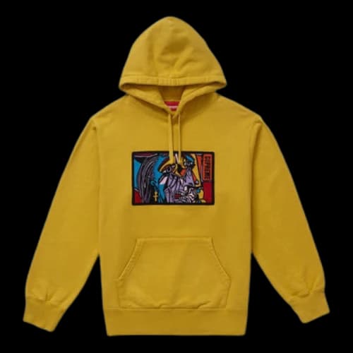 Supreme FW18 Chainstitch Hooded Sweatshirt Mustard