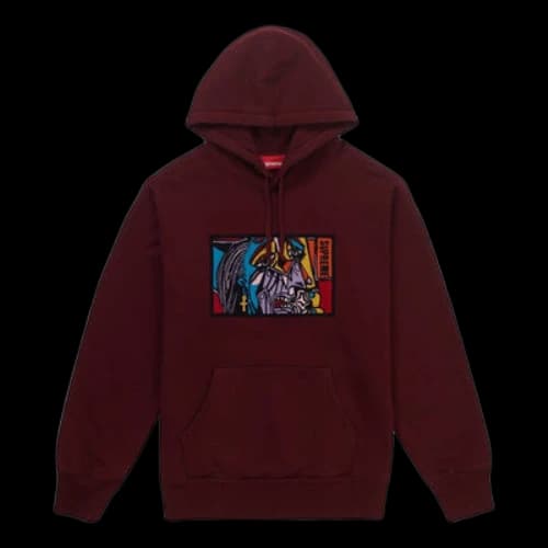 Supreme FW18 Chainstitch Hooded Sweatshirt Burgundy