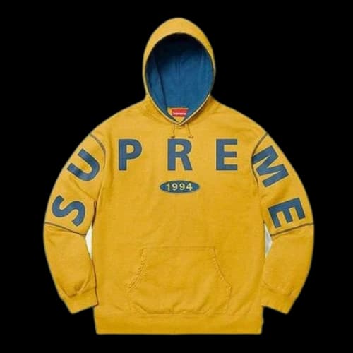 Supreme FW19 Week 1 Spread Logo Hooded Sweatshirt 'Yellow'