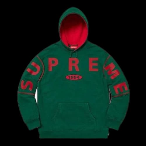 Supreme FW19 Week 1 Spread Logo Hooded Sweatshirt 'Green'