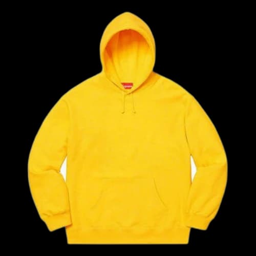 Supreme FW19 Week 12 Rhinestone Script Hooded Sweatshirt Yellow