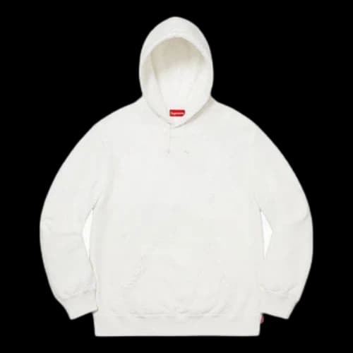 Supreme FW19 Week 12 Rhinestone Script Hooded Sweatshirt White