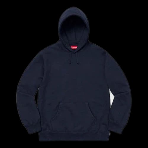 Supreme FW19 Week 12 Rhinestone Script Hooded Sweatshirt Navy