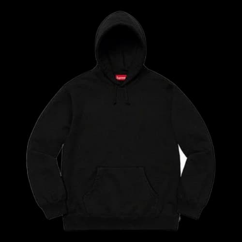 Supreme FW19 Week 12 Rhinestone Script Hooded Sweatshirt Black