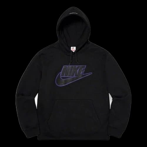 Supreme FW19 Week 14 Nike Leather Appliqu Hooded Sweatshirt 'Black'