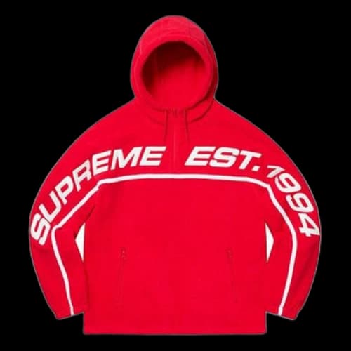 Supreme FW19 Week 15 Polartec Half Zip Hooded Sweatshirt