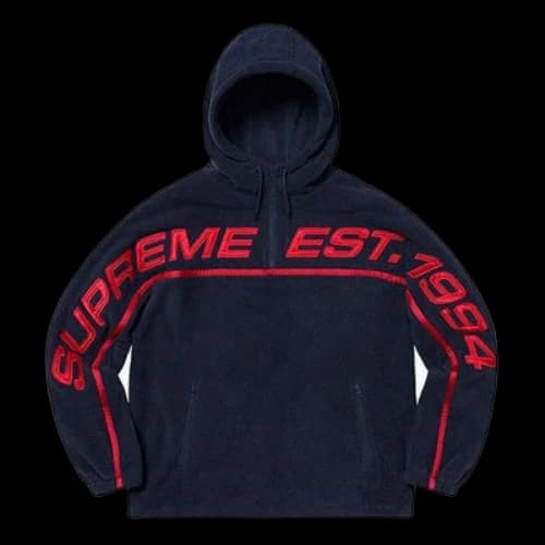Supreme FW19 Week 15 Polartec Half Zip Hooded Sweatshirt