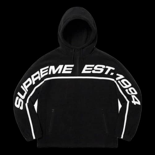 Supreme FW19 Week 15 Polartec Half Zip Hooded Sweatshirt