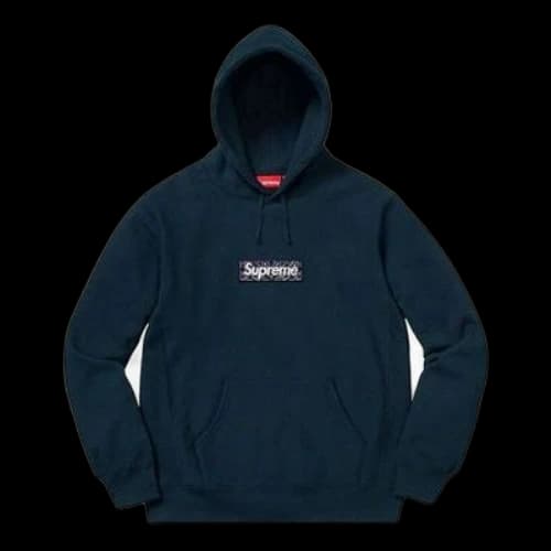 Supreme FW19 Week 16 Bandana Box Logo Hooded Sweatshirt 'Navy'