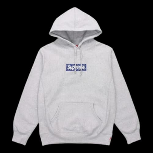 Supreme FW19 Week 16 Bandana Box Logo Hooded Sweatshirt Paisley Grey