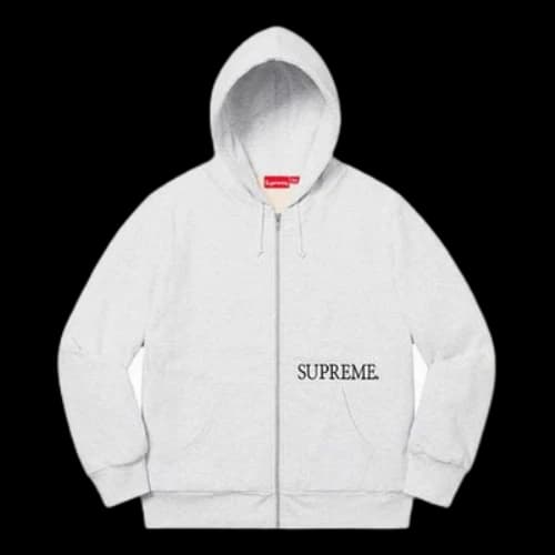 Supreme FW19 Week 17 Thermal Zip Up Hooded Sweatshirt
