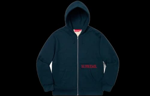 Supreme FW19 Week 17 Thermal Zip Up Hooded Sweatshirt