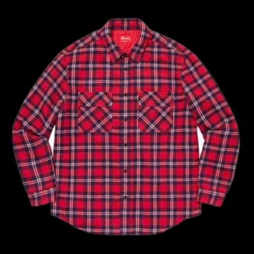 Supreme FW19 Week 17 Arc Logo Quilted Flannel Shirt logo 'Red'