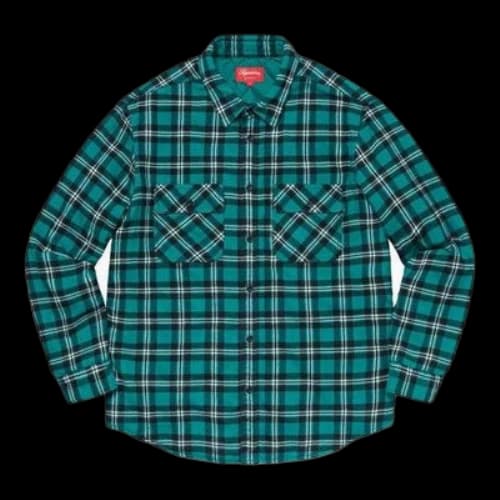 Supreme FW19 Week 17 Arc Logo Quilted Flannel Shirt logo 'Green'