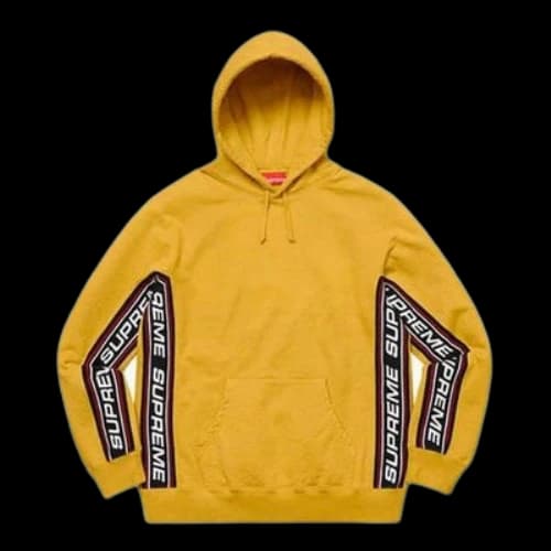Supreme Text Rib Hooded Sweatshirt 'Yellow'