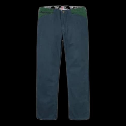 Supreme FW19 Week 3 x Ben Davis Work Pant Crossover Blue Green Contrasting Colors Cargo Long Pants Unisex