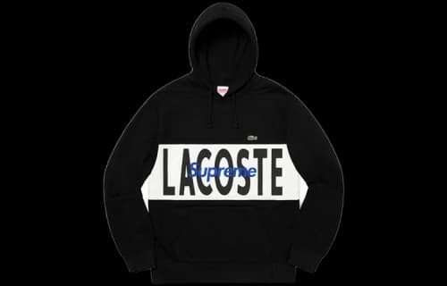 Supreme FW19 Week 5 x LACOSTE Panel Hooded Sweatshirt