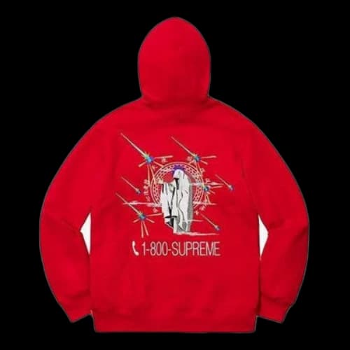Supreme 1-800 Hooded Sweatshirt 'Red'