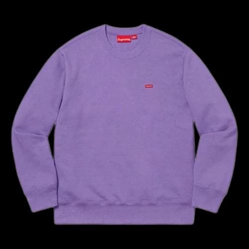 Supreme FW19 Week 8 Small Box Crewneck Chest Small Label Round Neck Unisex Purple