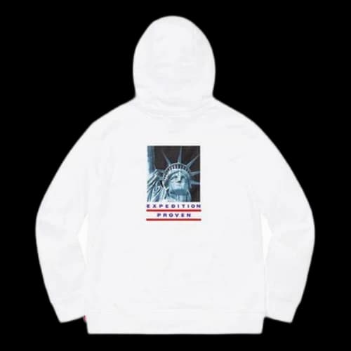 Supreme FW19 Week 10 x The North Face Statue of Liberty Hooded Sweatshirt White