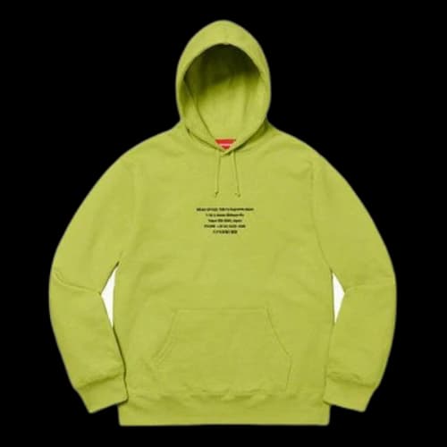 Supreme FW19 Week 11 HQ Hooded Sweatshirt Lime