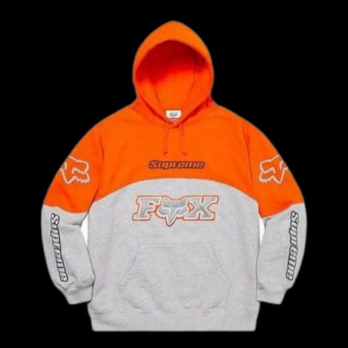 Supreme Fox Racing Hooded Sweatshirt 'Orange Grey'
