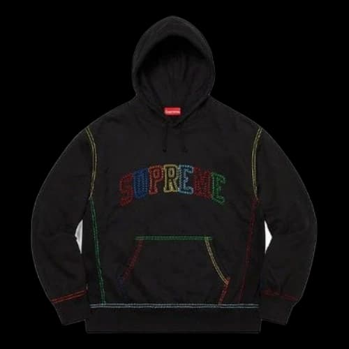 Supreme Big Stitch Hooded Sweatshirt 'Black'