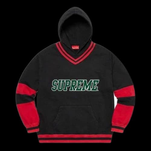 Supreme Hockey Hooded Sweatshirt 'Black Red Green'