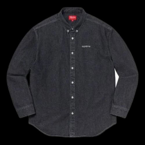 Supreme Classic Logo Denim Shirt 'Black White'