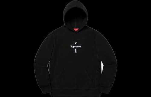 Supreme Cross Box Logo Hooded Sweatshirt 'Grey Red'