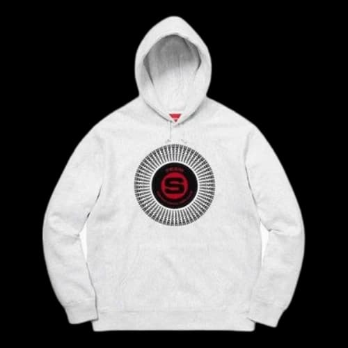 Supreme Chenille Appliqu Hooded Sweatshirt 'White Black Red'
