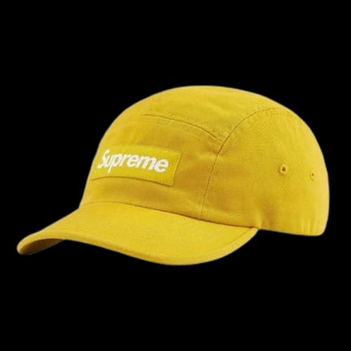 Supreme Washed Chino Twill Camp Cap 'Yellow White'