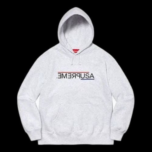 Supreme USA Hooded Sweatshirt 'Grey Black'