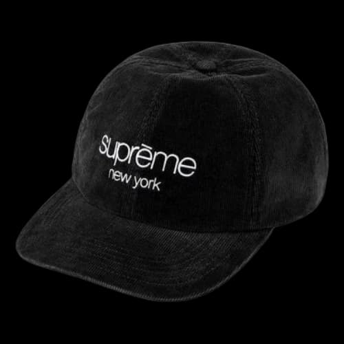 Supreme GORE-TEX Corduroy Classic Logo 6-Panel 'Black White'