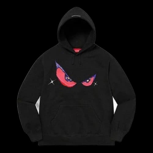 Supreme Eyes Hooded Sweatshirt 'Black Red'