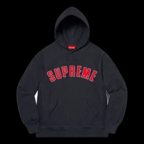 Supreme Pearl Logo Hooded Sweatshirt 'Navy Red'