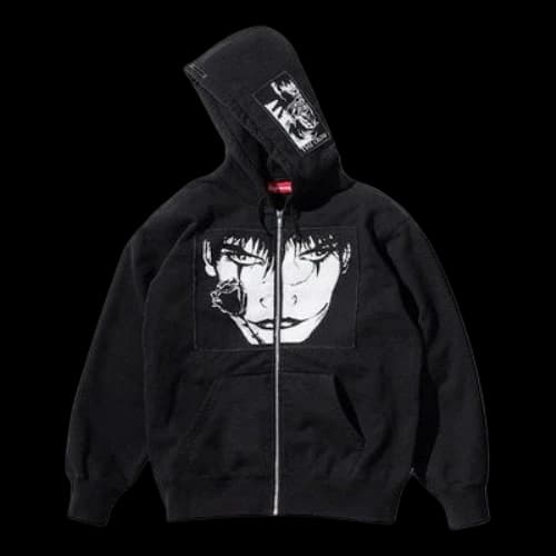 Supreme x The Crow Zip Up Hooded Sweatshirt 'Black White'