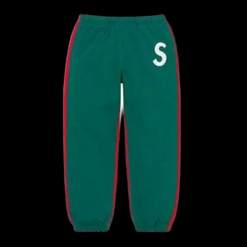 Supreme S Logo Split Sweatpants 'Green Red'