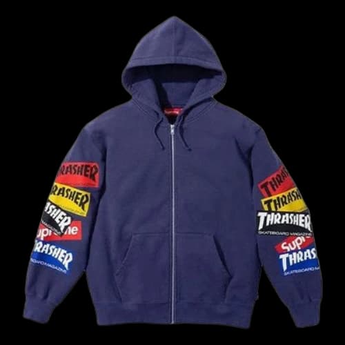 Supreme x Thrasher Multi Logo Zip Up Hooded Sweatshirt 'Purple Multi-Color'