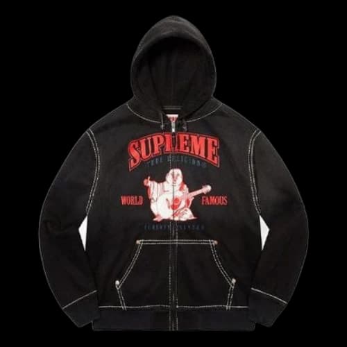 Supreme x True Religion Zip Up Hooded Sweatshirt 'Black White Red'