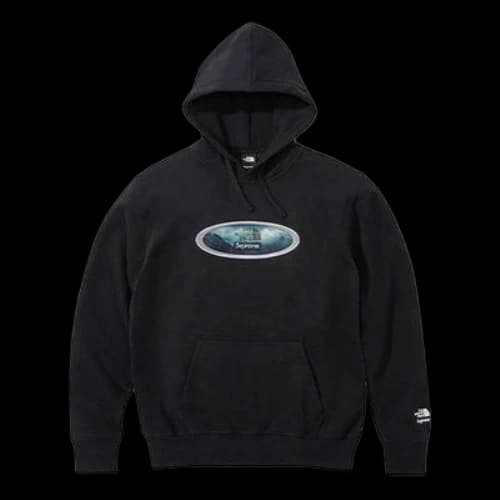 Supreme Week 9 x The North Face Lenticular Mountains Hooded Sweatshirt 'Black White'