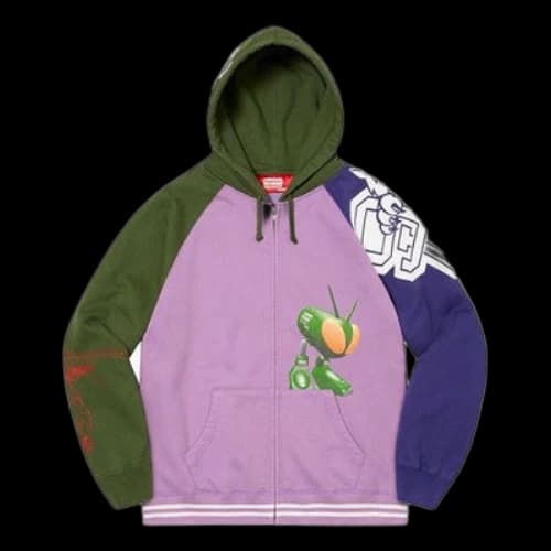 Supreme x JUNYA WATANABE COMME des GARONS MAN Zip Up Hooded Sweatshirt 'Pink Green Navy'