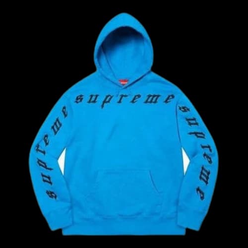 Supreme Raised Embroidery Hooded Sweatshirt 'Blue Black'