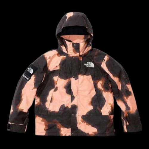 Supreme x The North Face Bleached Denim Print Mountain Jacket 'Beige Black'