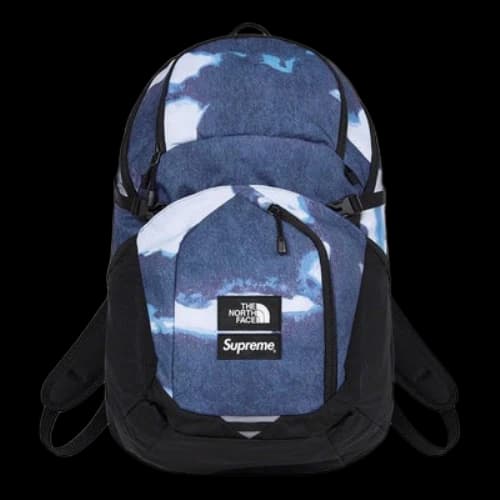 Supreme x The North Face Bleached Denim Print Pocono Backpack 'Blue Black White'