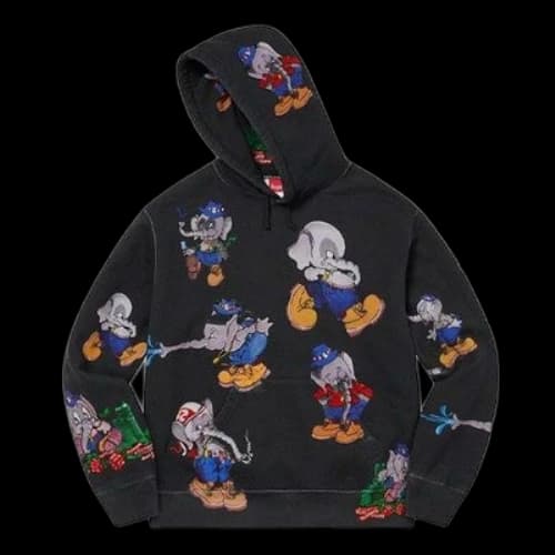 Supreme Elephant Hooded Sweatshirt 'Black White Blue'