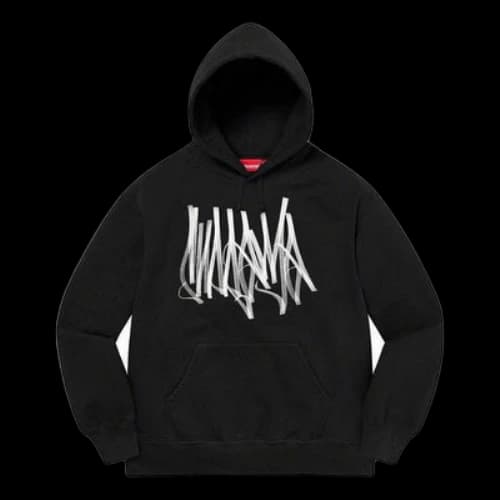 Supreme Tag Hooded Sweatshirt 'Black White'