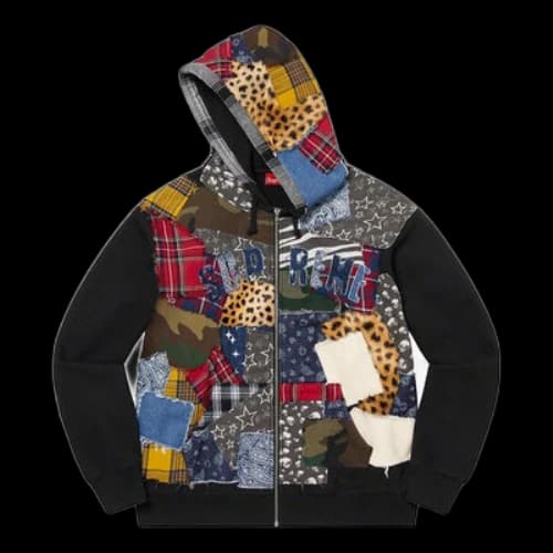 Supreme Patchwork Zip Up Hooded Sweatshirt 'Multi-Color'