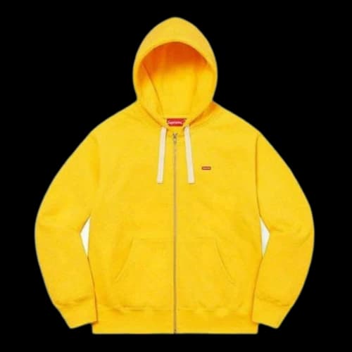 Supreme Small Box Drawcord Zip Up Hooded Sweatshirt 'Yellow'